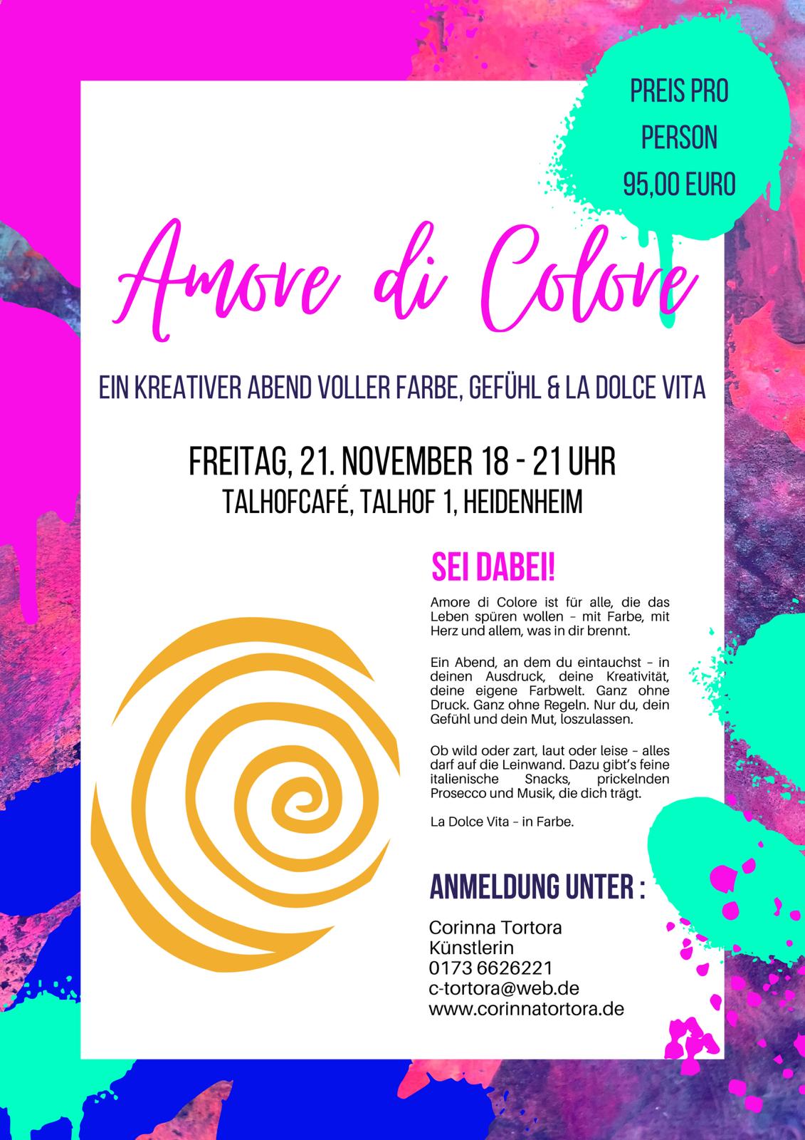 Freitag 21.11. – Kunstworkshop „Amore di Colore“ – es sind noch Plätze frei