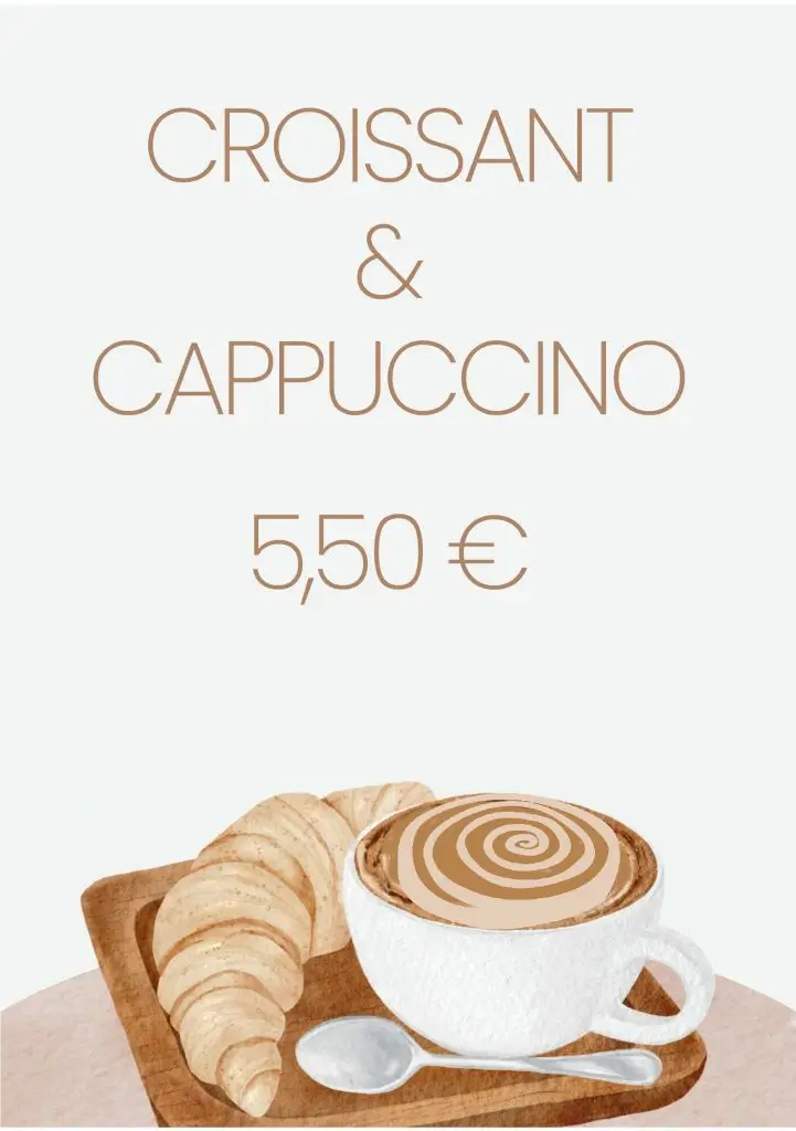 croissant und cappuccino angebot