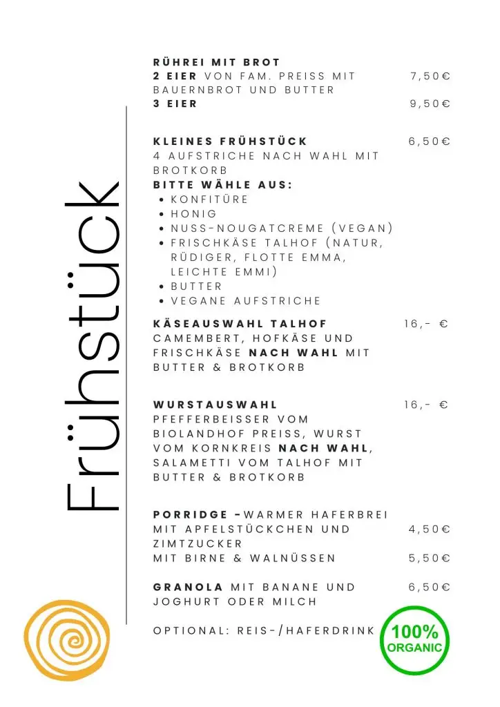Frühstückskarte 1.2.26 Talhofcafé
