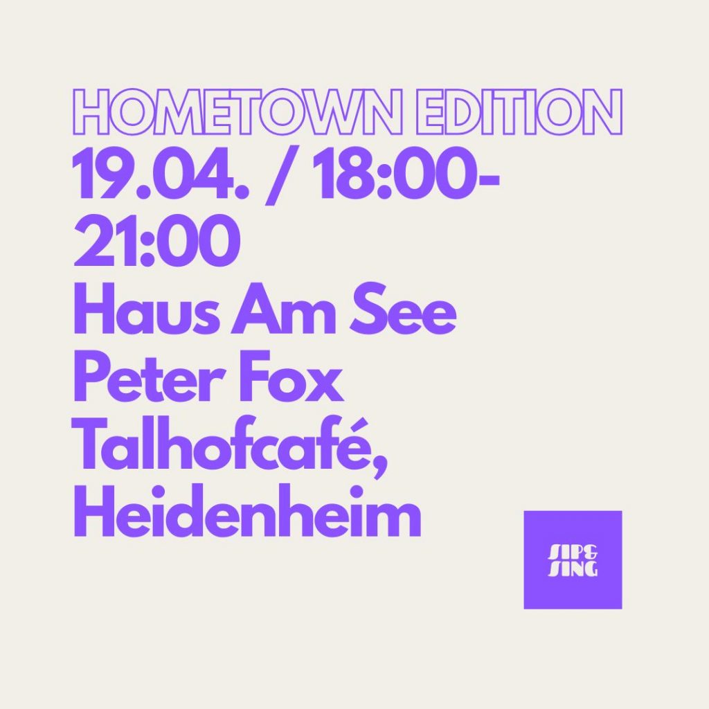 sip n sing sunday talhofcafe - diesmal wird ein song von peter fox einstudiert