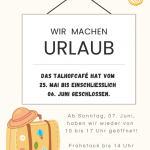 Urlaub Pfingstferien 2026 Montag 25. Mai bis Samstag 6. Juni