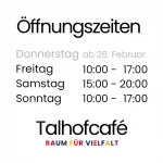 Öffnungszeiten ab Februar 2026