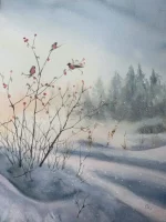 Winterbild, Aquarell